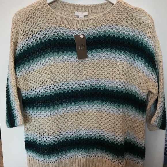 J. Jill Sweaters - NWT J. Jill Striped Quarter Sleeve Sweater